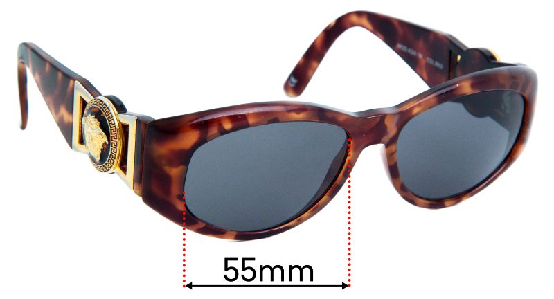 Sunglass Fix Replacement Lenses for Versace MOD 424 - 55mm Wide